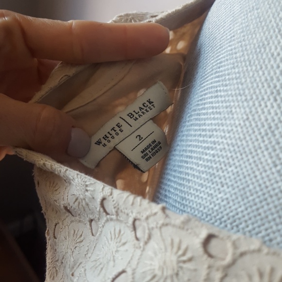 White House Black Market Sand Eyelet Shift Dress - Picture 5 of 7